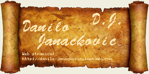 Danilo Janaćković vizit kartica
